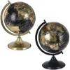 Dark and gold earth globe, 14 x 11"