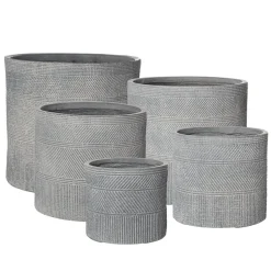 Dark grey aztec pot