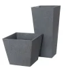 Dark grey recycled polypropylene outdoor pot