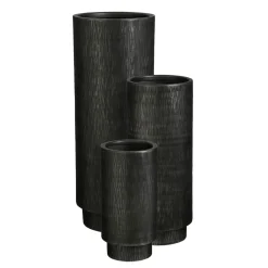 Dark grey tall floor vase