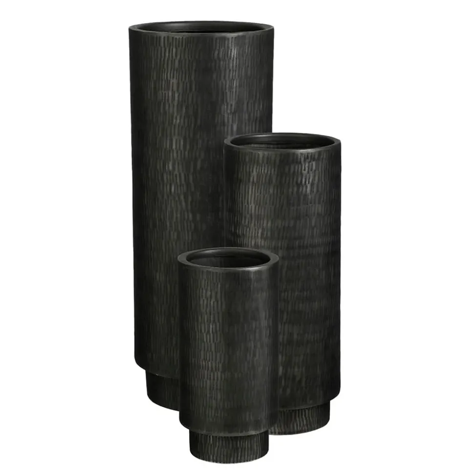 Dark grey tall floor vase