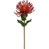 Dark orange pincushion protea artificial flower, 26"