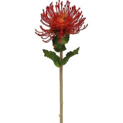 Dark orange pincushion protea artificial flower, 26"