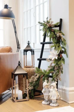 Decorative black ladder, 47"