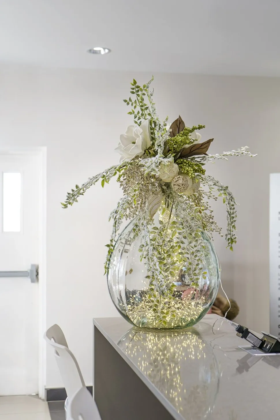 Decorative bottle with cork stopper, 22 x 16"