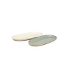 Decorative gold tray with cream or sage green lining, 5 x 10"