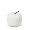 Decorative matte white porcelain apple, 3,5"