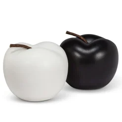 Decorative matte white porcelain apple, 3,5"