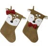 Deer Christmas stocking, 15,5 x 10"