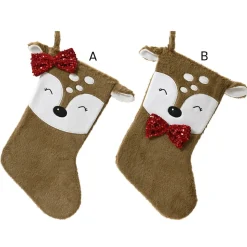 Deer Christmas stocking, 15,5 x 10"