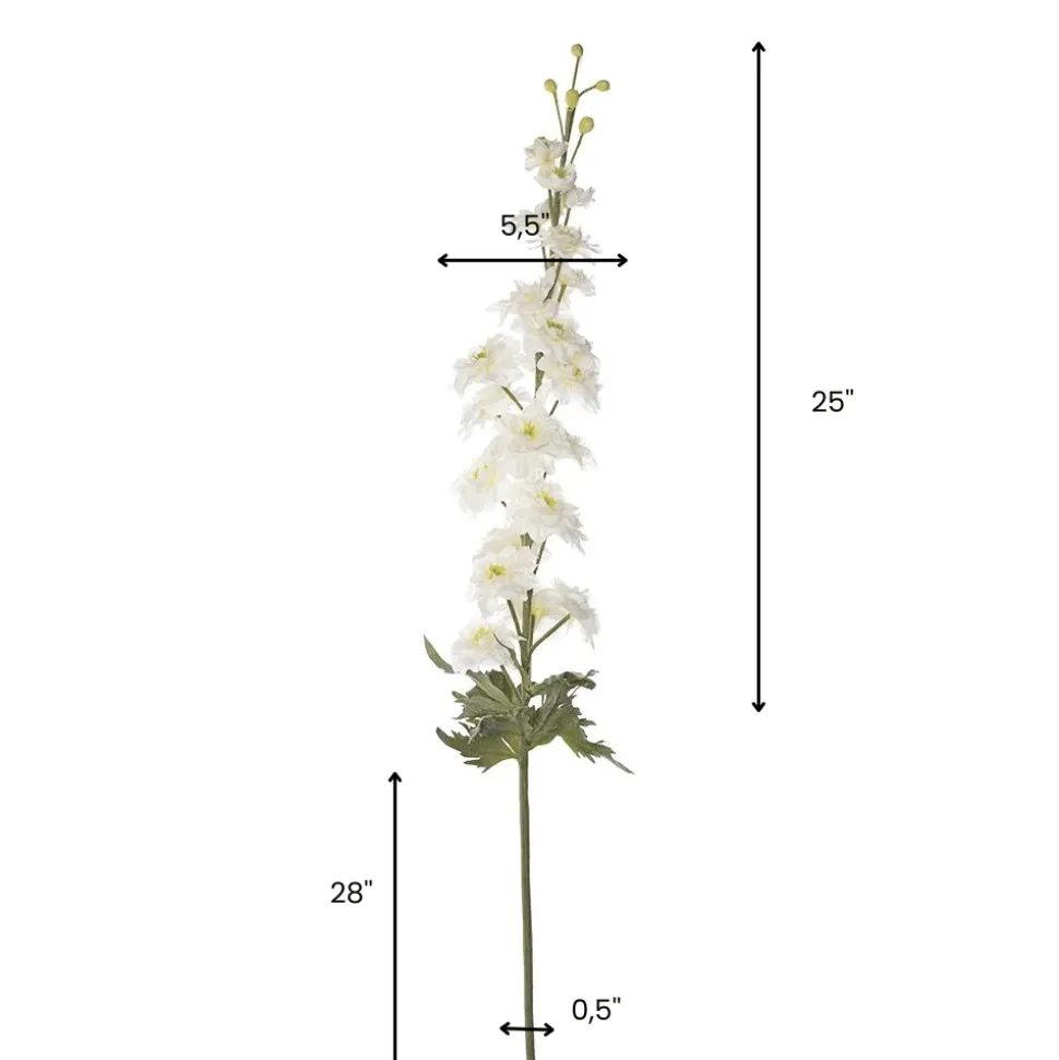 Delphinium blanc artificiel, 53″