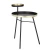 Design black and gold side table, 23 x 20″