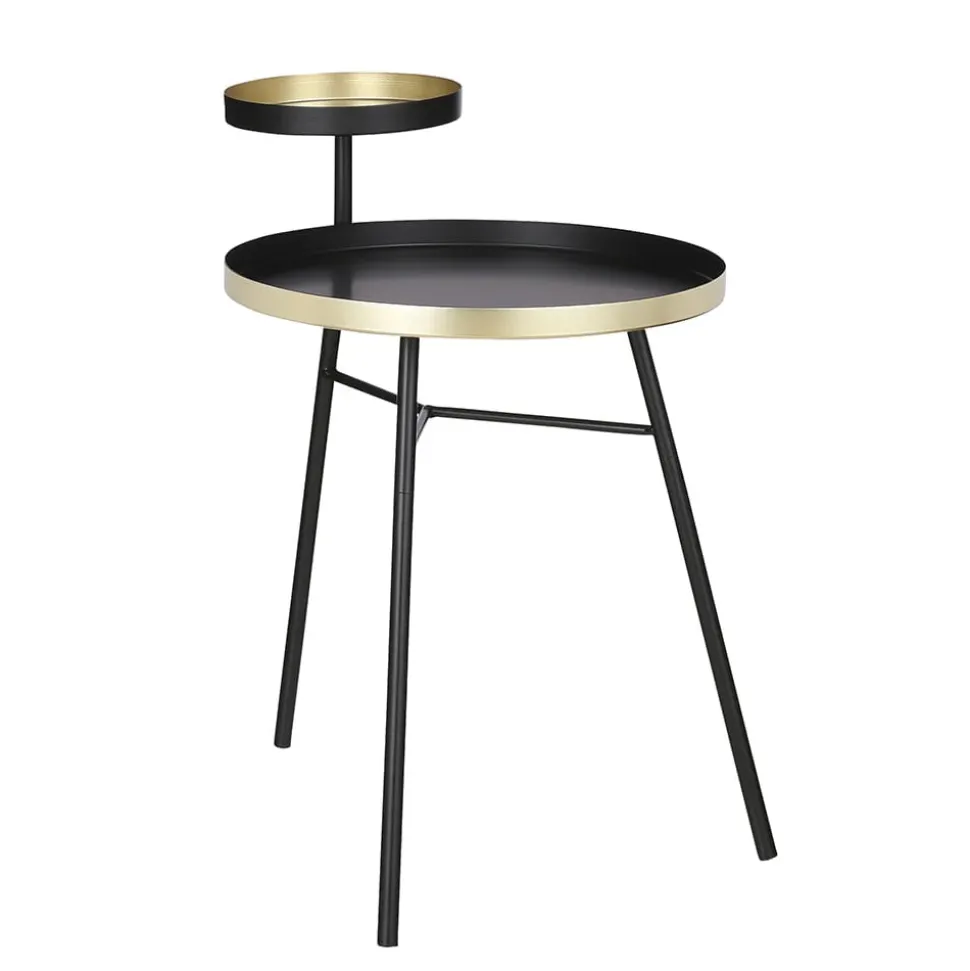 Design black and gold side table, 23 x 20″