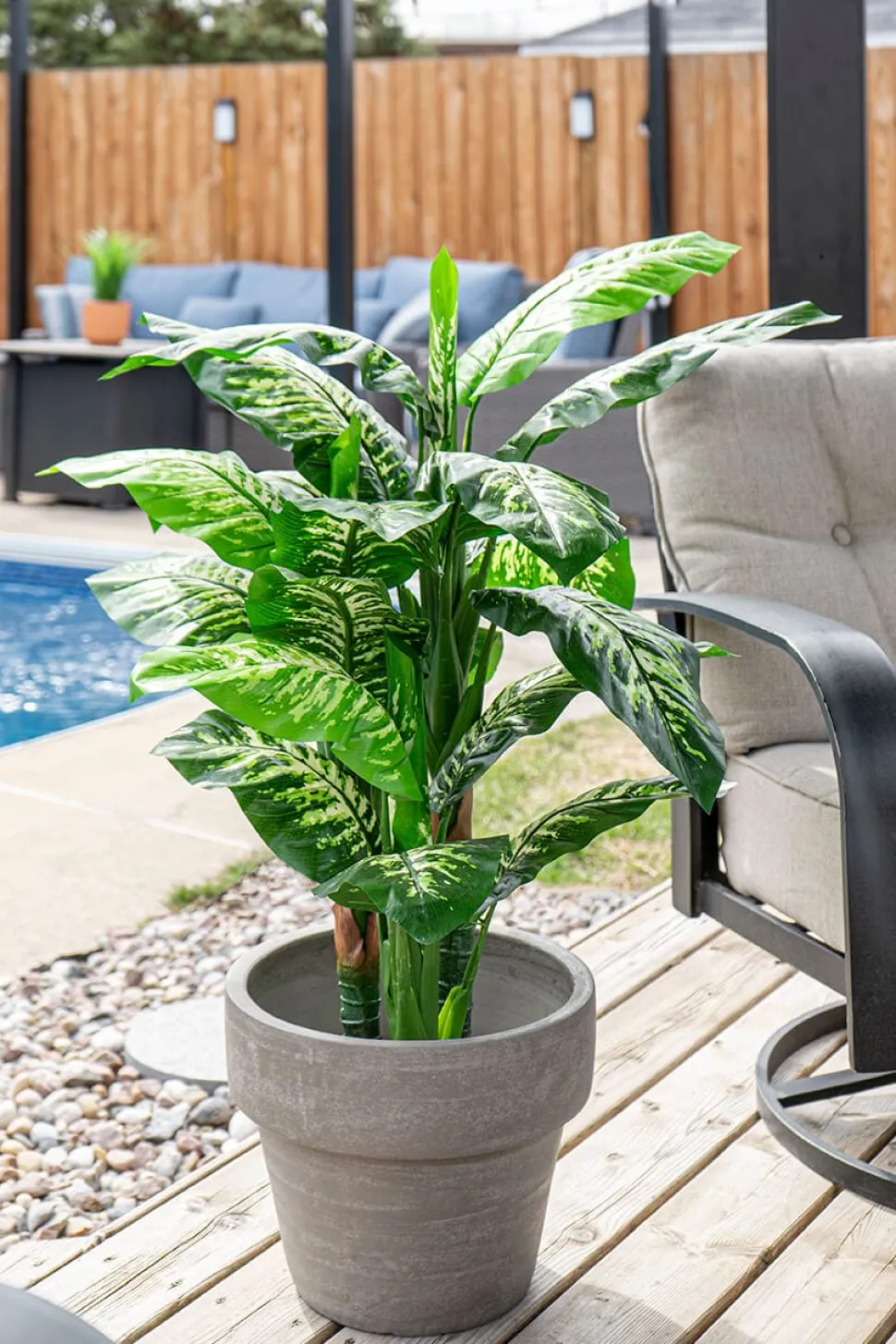 Dieffenbachia artificial outdoor plant, 48"