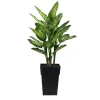 Dieffenbachia artificiel en pot extérieur, 64 x 23″