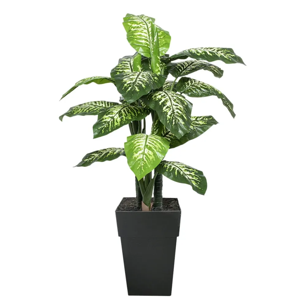 Dieffenbachia artificiel en pot extérieur, 53″