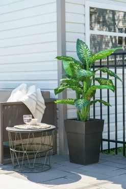 Dieffenbachia artificiel en pot extérieur, 53″