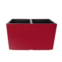 Double plastic red flower box, 11 x 22"