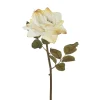 Dried look artificial cream open rose, 22″