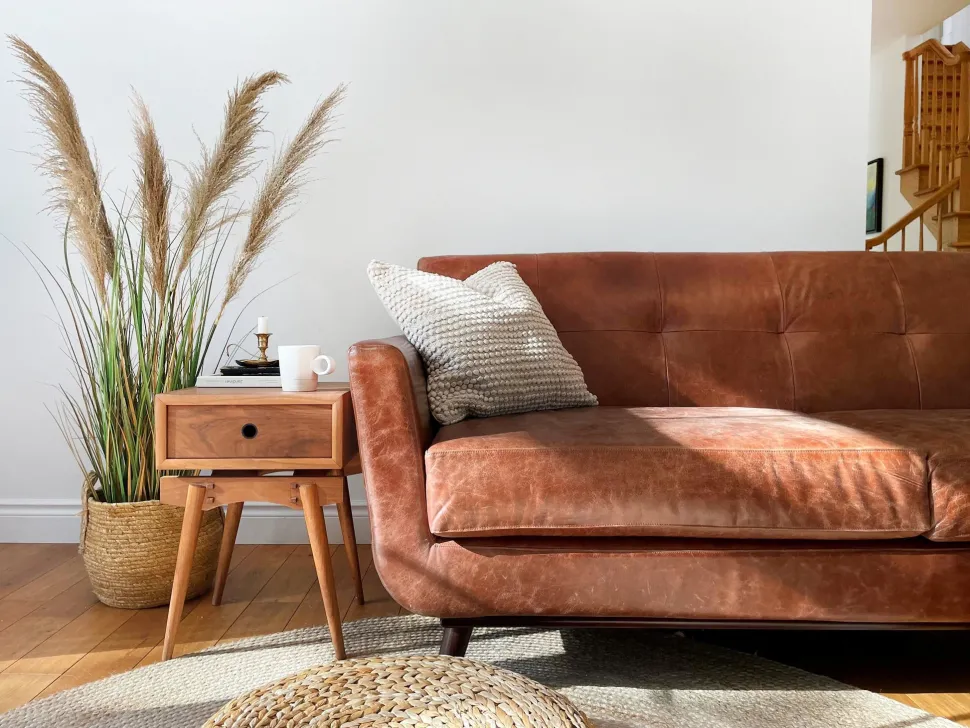 Dried reed grass in a pot, 57″