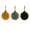 Earthy colored velvet glass Christmas ornament, 3"