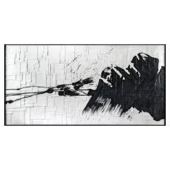 Eclectic black and white wall art, 63 x 32″