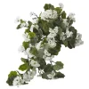 Exterior white geranium hanging bush, 35″