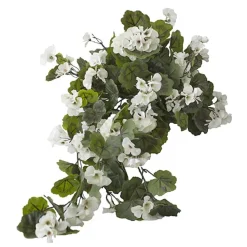 Exterior white geranium hanging bush, 35″