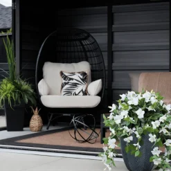 Exterior white hibiscus hanging bush, 35″