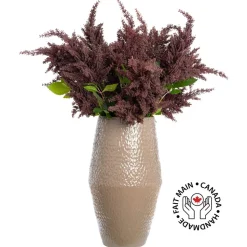 Fall floor vase with artificial burgundy astilbes