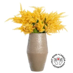 Fall floor vase with artificial yellow astilbes