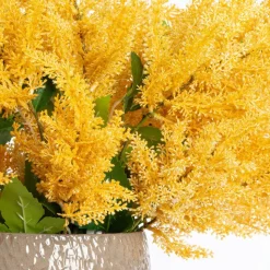 Fall floor vase with artificial yellow astilbes
