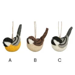 Felted bird Christmas ornament, 5"