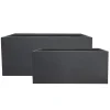 Fiber clay black flower box