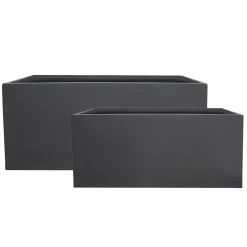 Fiber clay black flower box
