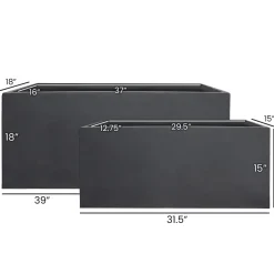 Fiber clay black flower box