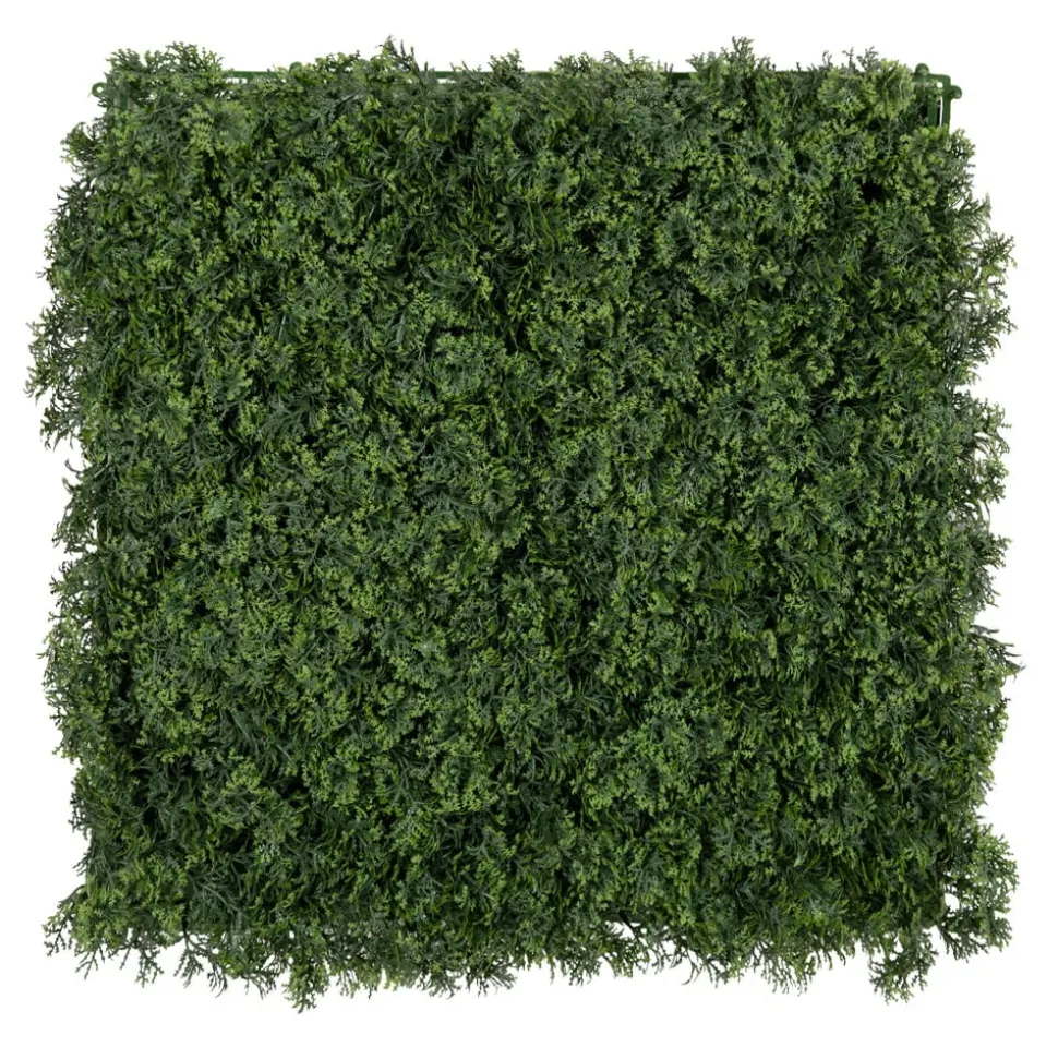 Fire-retardant outdoor dark green boxwood tile, 20 x 20"