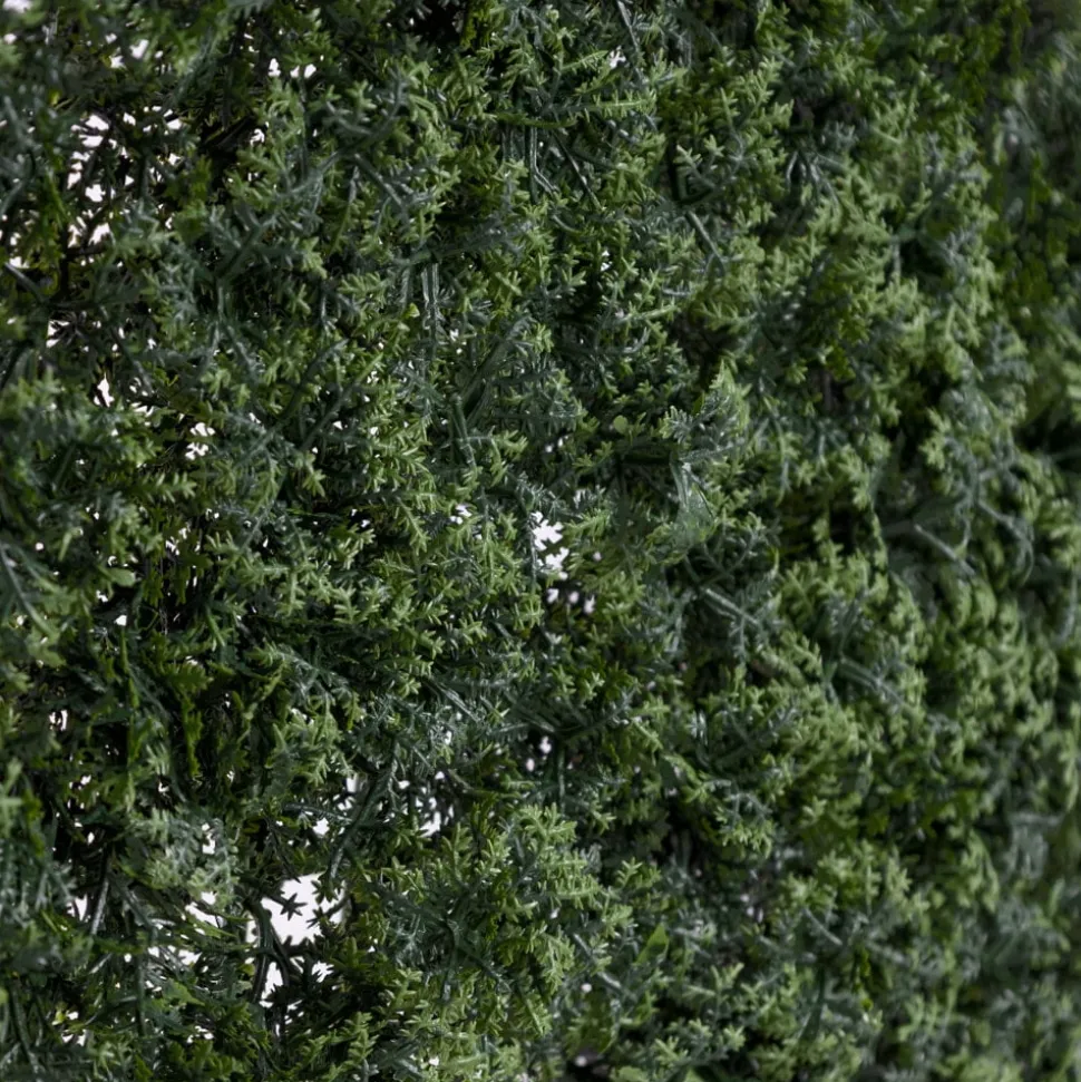 Fire-retardant outdoor dark green boxwood tile, 20 x 20"