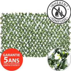 Fire-retardant outdoor plant trellis, green structure, 20 x 20"