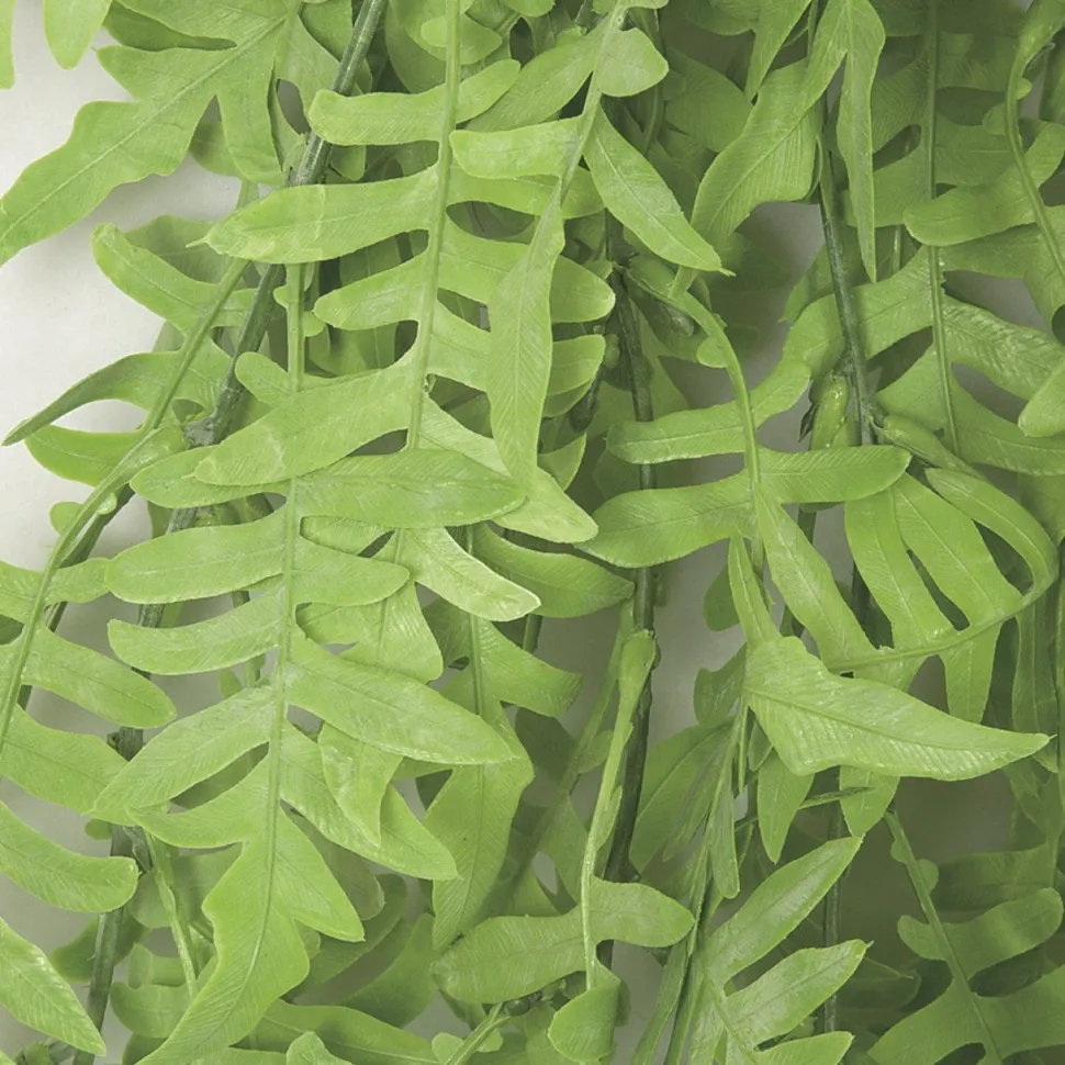 Fire-retardant wavy hanging fern, 35"