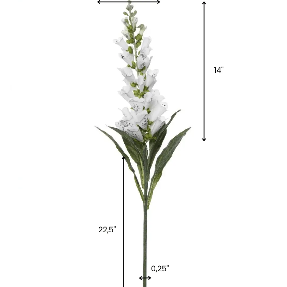 Fleur artificielle, digitale blanche, 36,5″