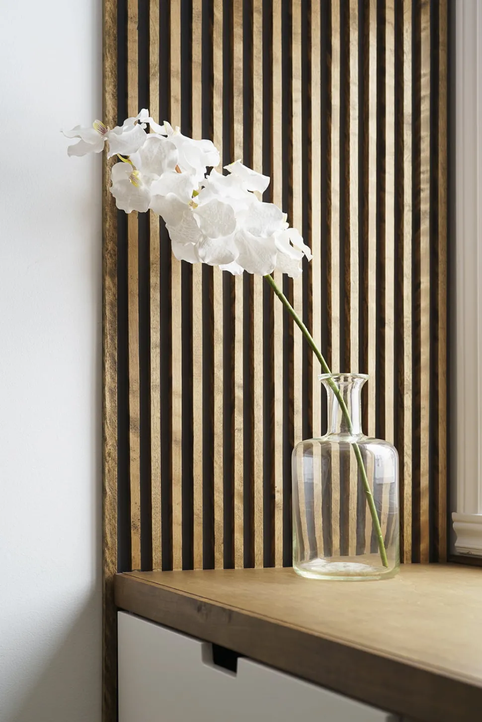 Fleur artificielle, orchidée vanda blanche, 32″