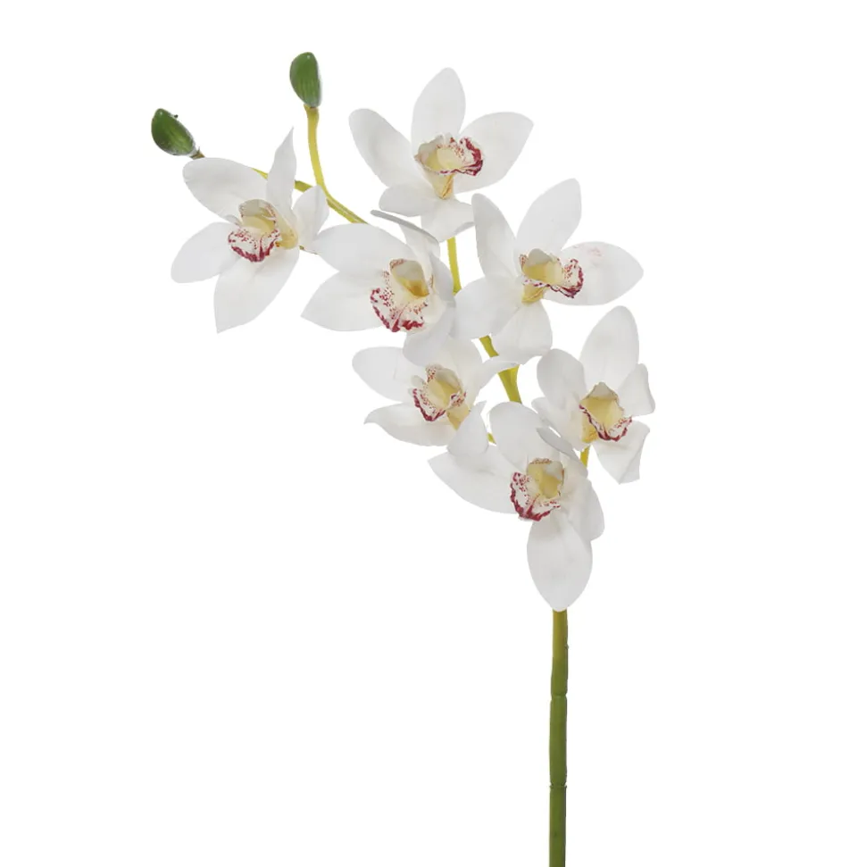 Fleur artificielle, orchidée cymbidium crème, 31,5″