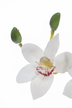 Fleur artificielle, orchidée cymbidium crème, 31,5″