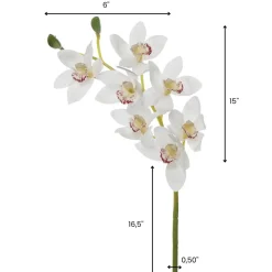 Fleur artificielle, orchidée cymbidium crème, 31,5″