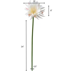 Fleur de cactus blanche artificielle, 32″