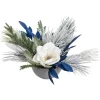 Flocked blue Christmas arrangement, 10 x 20"