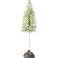 Flocked sisal brush tree on stand, 18″