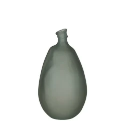 Forest green recycled glass vase, 18,5 x 10"