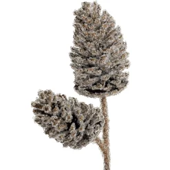 Frosted pinecone double branch, 28"